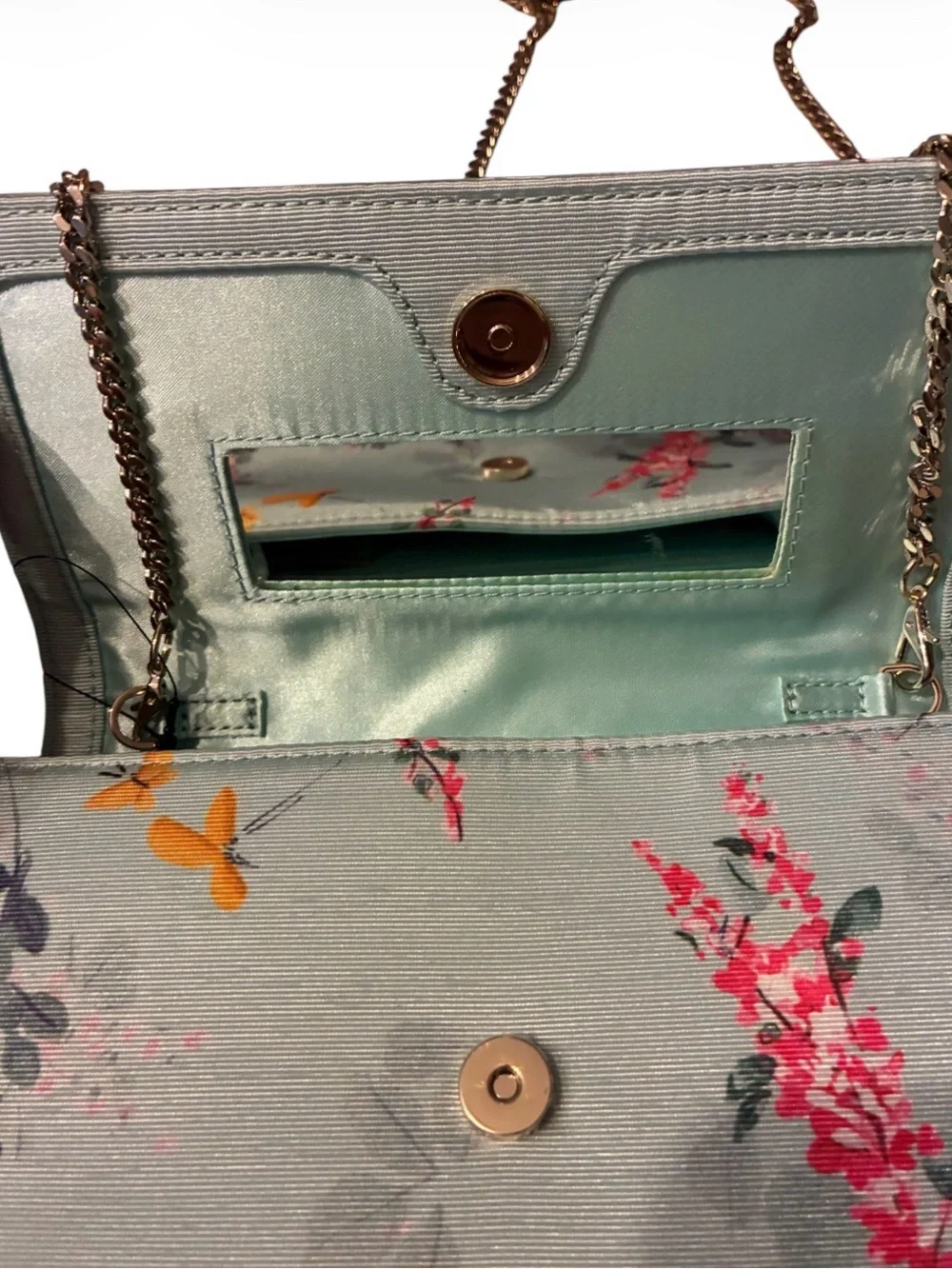 NWOT Ted Baker Hania Floral Evening Clutch Crossbody Bag Purse Rare Color